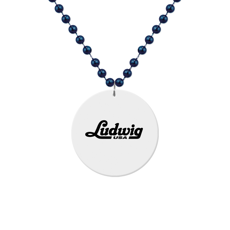 Medallion Bead Necklace w/White Medallion 29