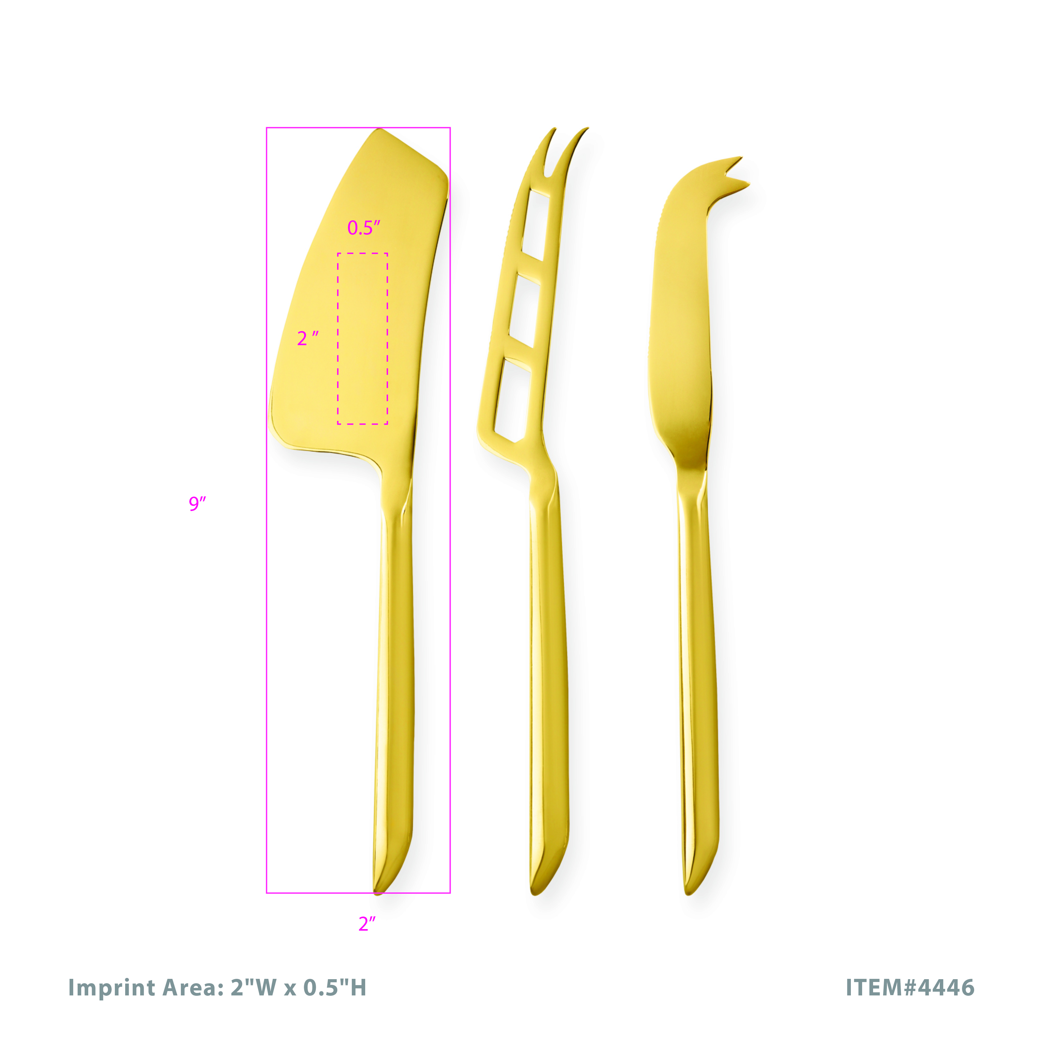 Viski® Gold Cheese Knives 7