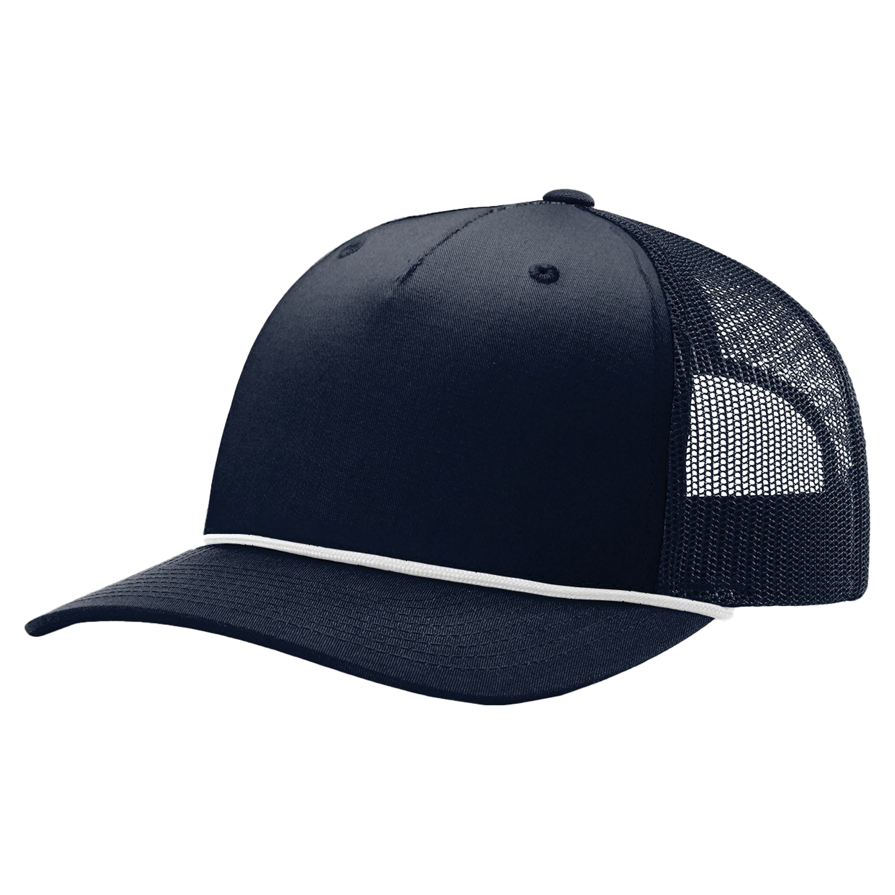 Richardson 112FPR 5-Panel Trucker Hat with Rope w/Leatherette Adhesive Patches or Embroidery 35