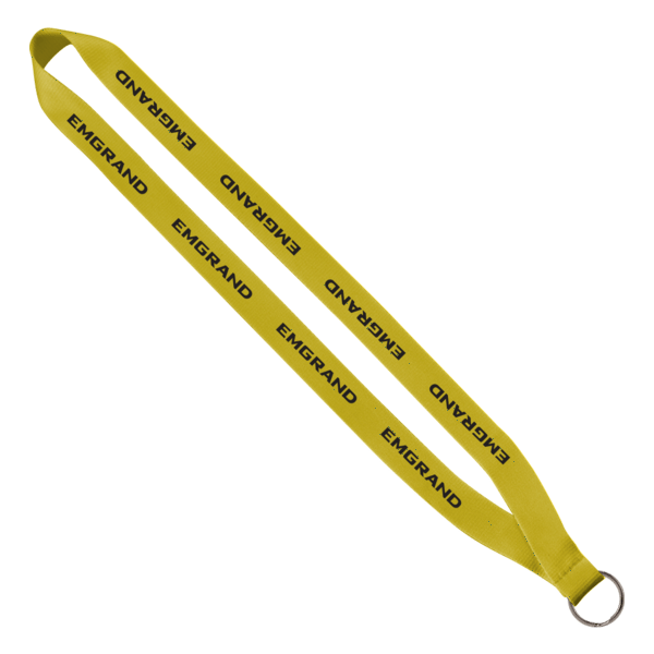3/4" Polyester Lanyard with Sewn Silver Metal Split-Ring 123