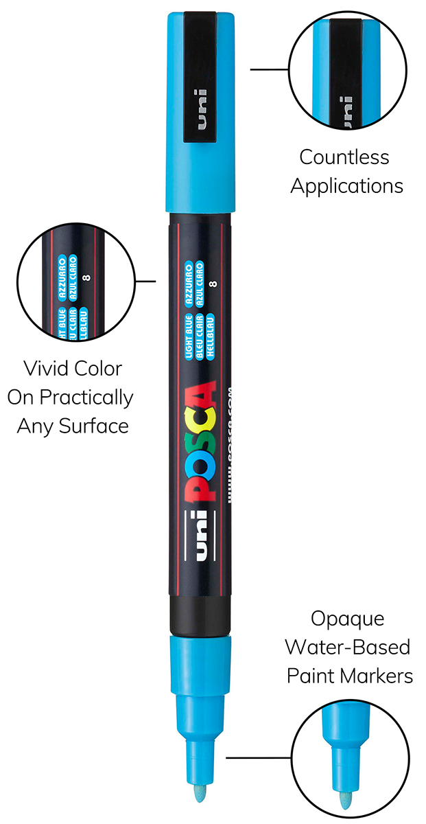 POSCA 8 Piece Soft Marker Set with Bag - Fine 40