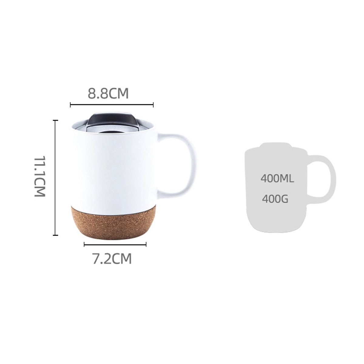 12oz Ceramic Coffee Mug with Cork Bottom 3