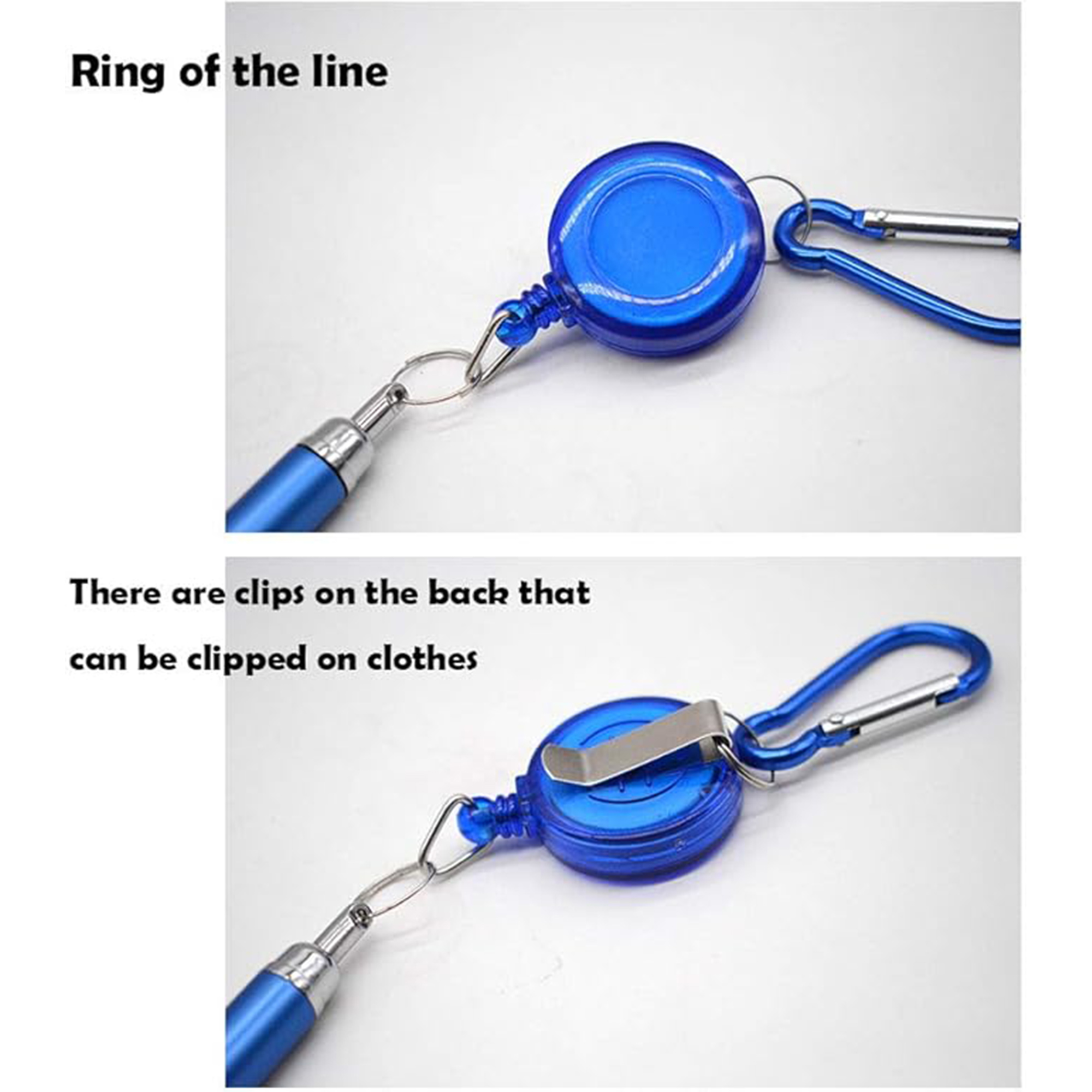 Carabiner Retractable Badge Clip Pen Keychain 4
