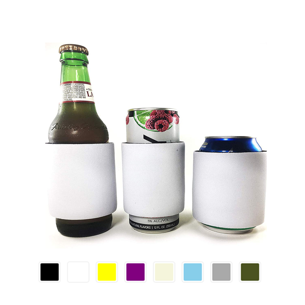 Blank White Slap Wrap Can Coolie, custom koozie with logo imprint 4