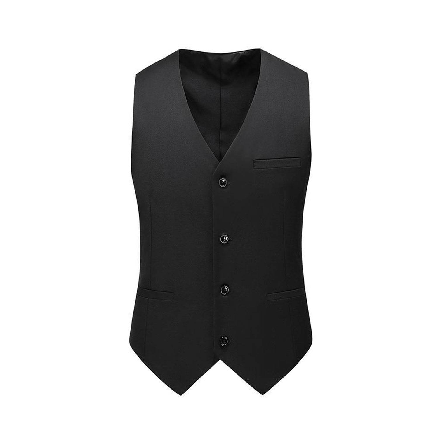 Men Adjustable Business Polyester Suit Vest for Comfort Fit 3