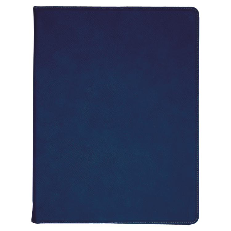 9 1/2" x 12" Blue/Black Leatherette Portfolio with Notepad 3