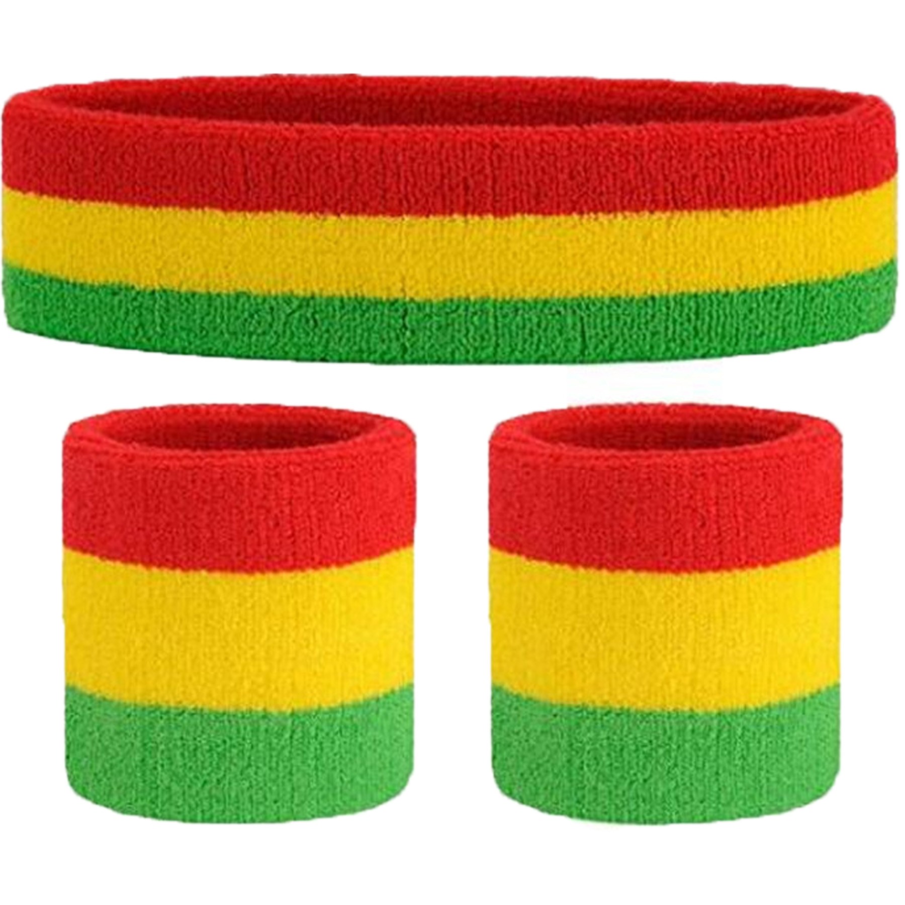 Terry Cotton Sports Headband Wristband Set 5