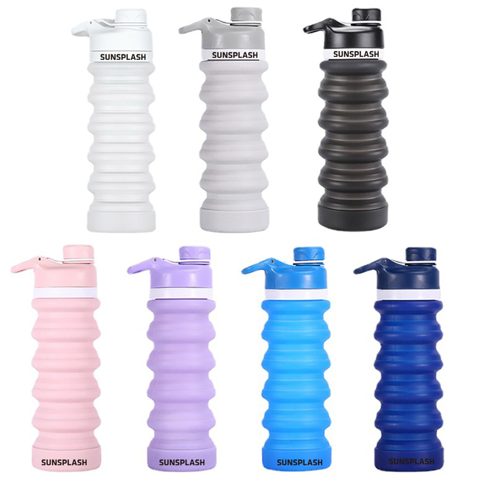 19oz (550ml) Outdoor Travel Silicone Collapsible Water Bottle 2