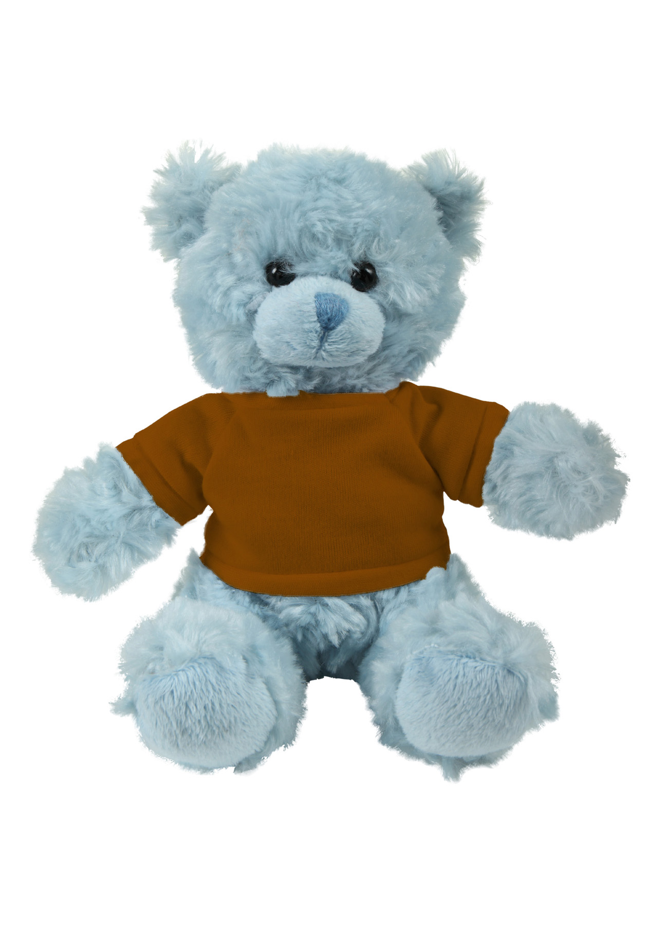 soft plush Blue Curly Sitting Bear with t-shirt 5
