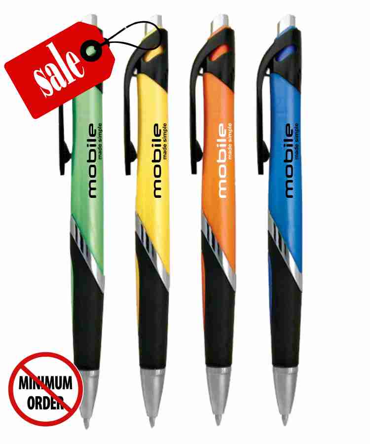 Closeout "Cardinal" Clicker Pen with Rubber Grip - No Minimum 1