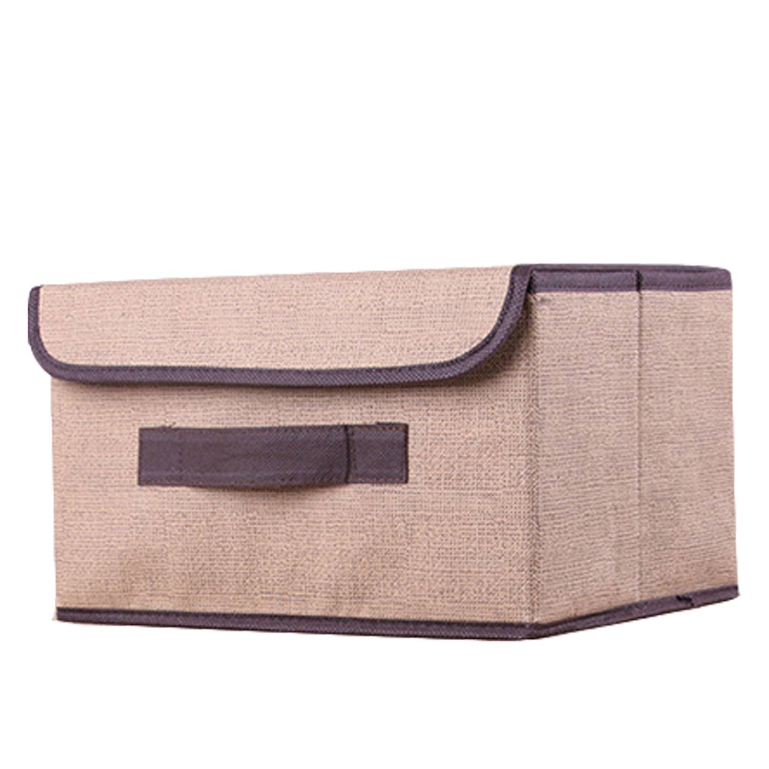 Linen Foldable Storage Box w/ Flip Lid 6
