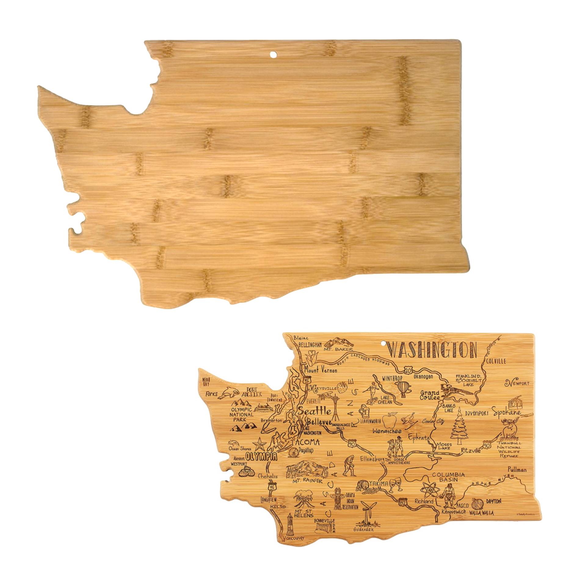 Washington Shaped Wooden Cutting Board 4
