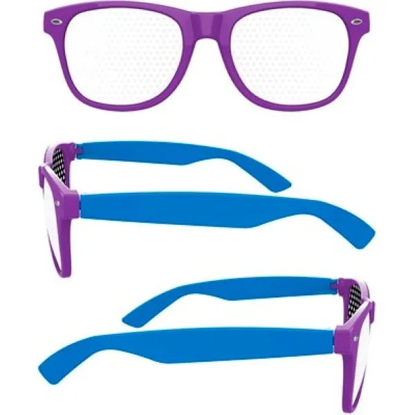 2-Tone Retro Pinhole Sunglasses W/ 1-Color Temple Imprint 8