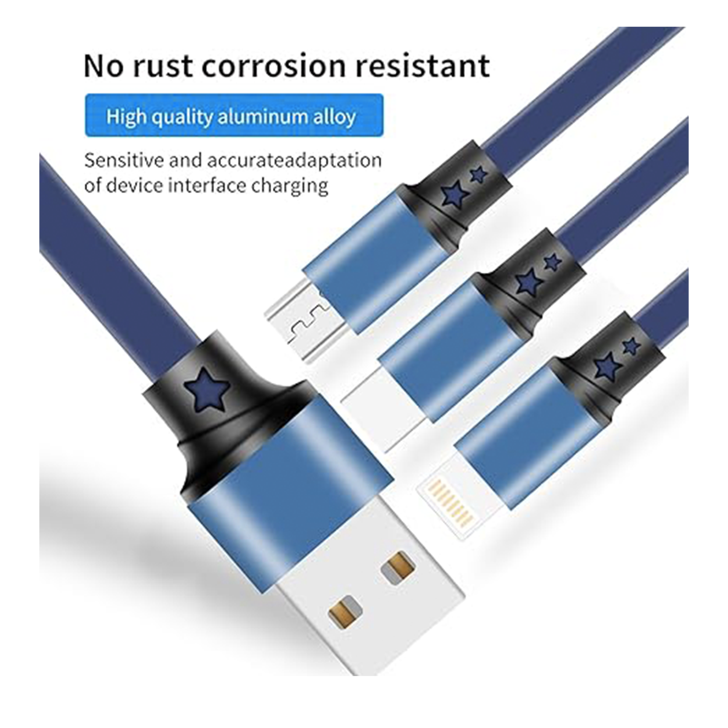 3-in-1 Retractable Fabric Charging Cable 2