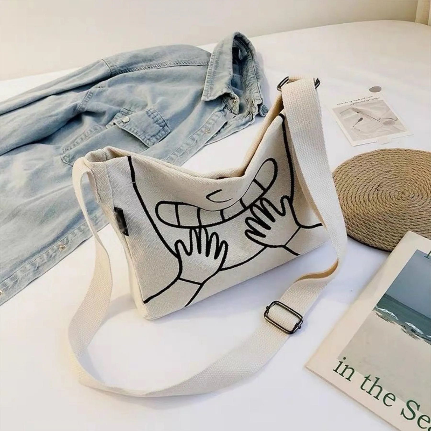 Custom Single Canvas Tote Durable Bag, custom tote bag with logo imprint 6
