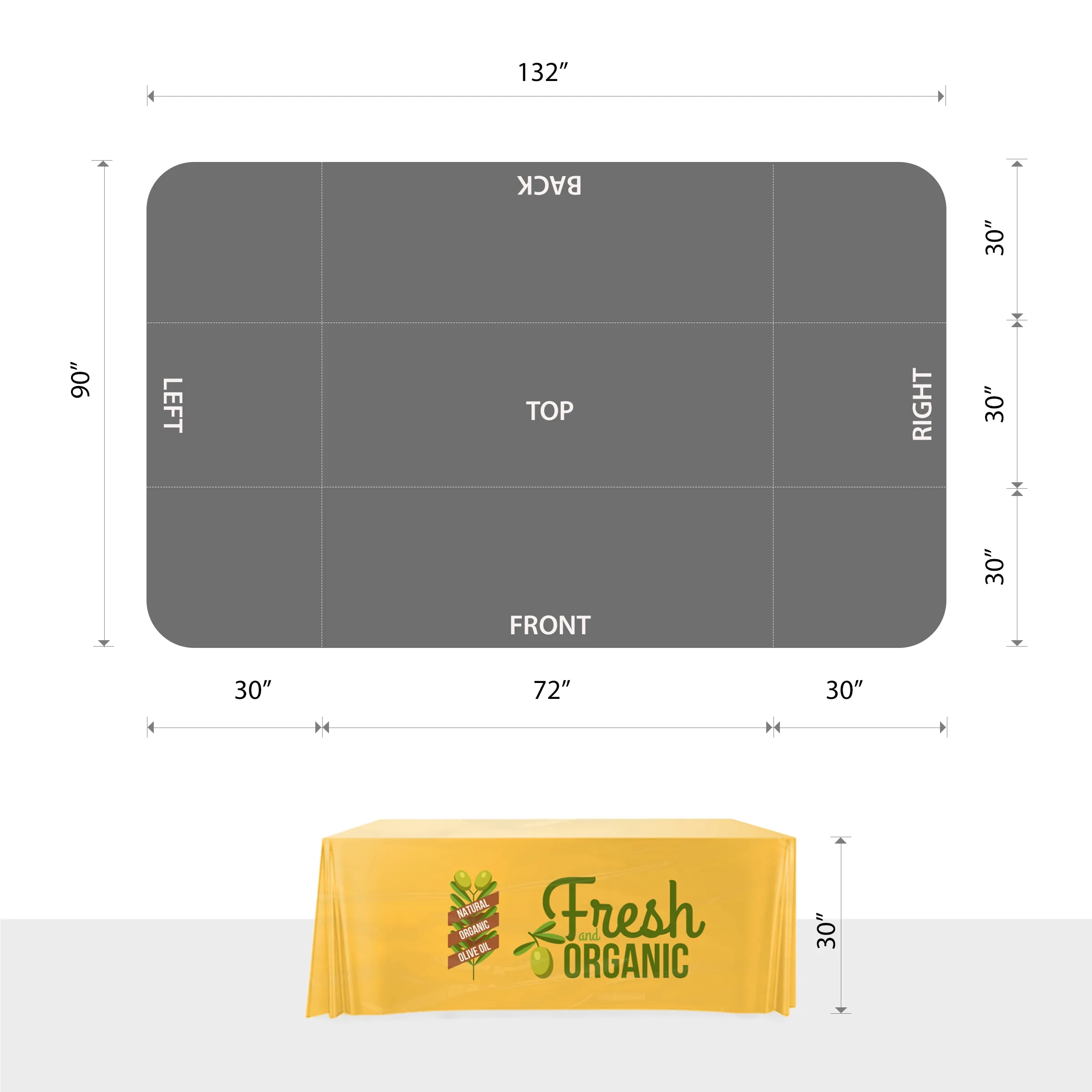 6' Custom Plastic Disposable Table Cover - Full Color 5