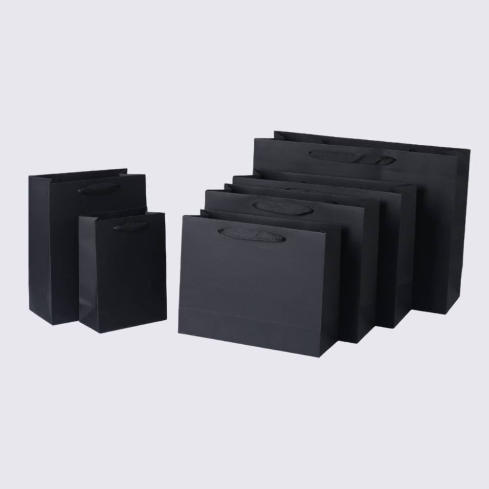 Black Eurotote Bag W/ Woven Handles (5 7/8" x 3 1/8" x 8 1/4") 3