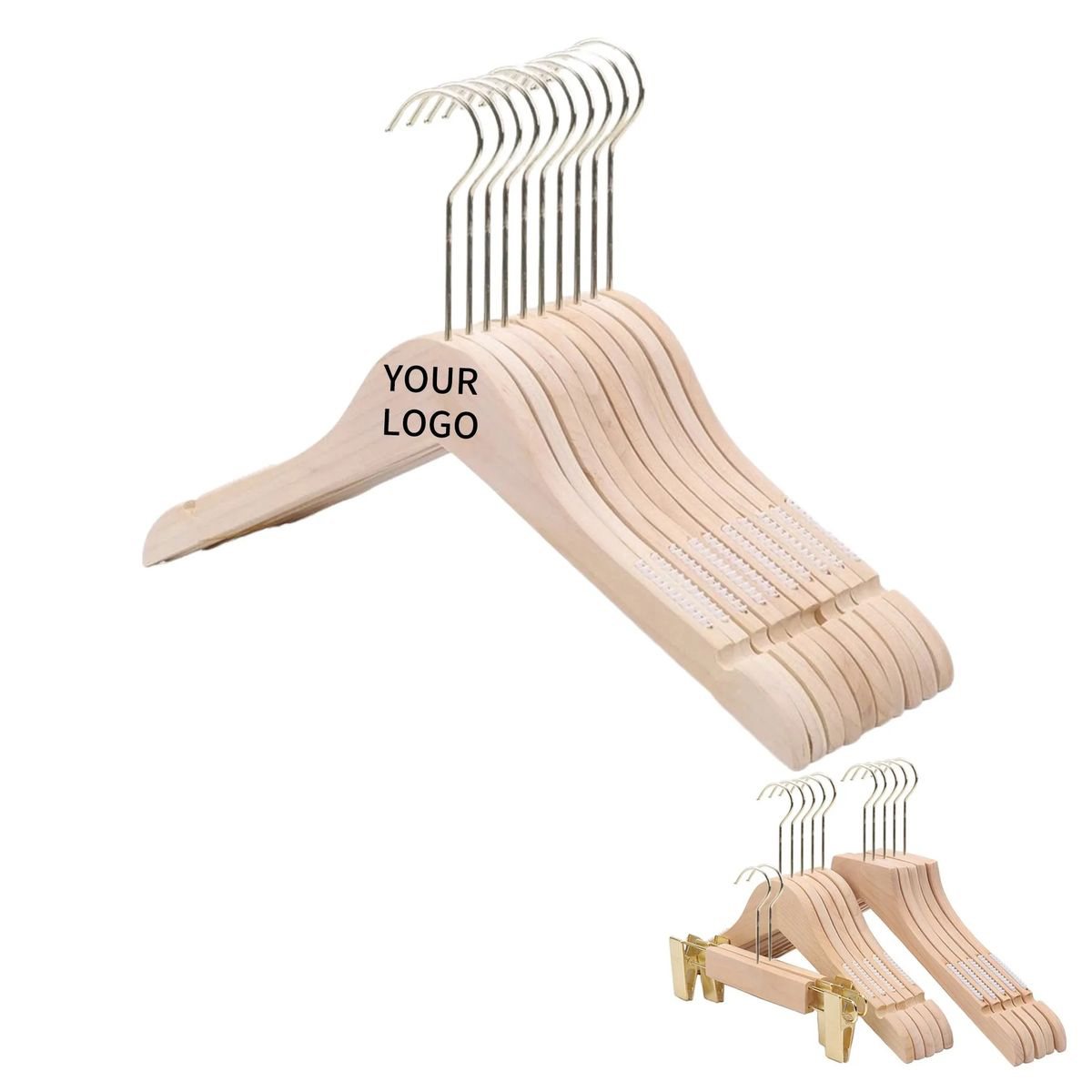 Wooden Natural Finish Garment Hanger 2