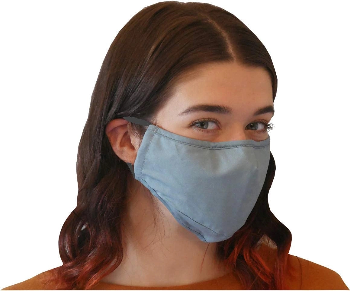Mask with Sewn-In Filter - 3D 3-Ply Cotton Silkscreened Adju 1