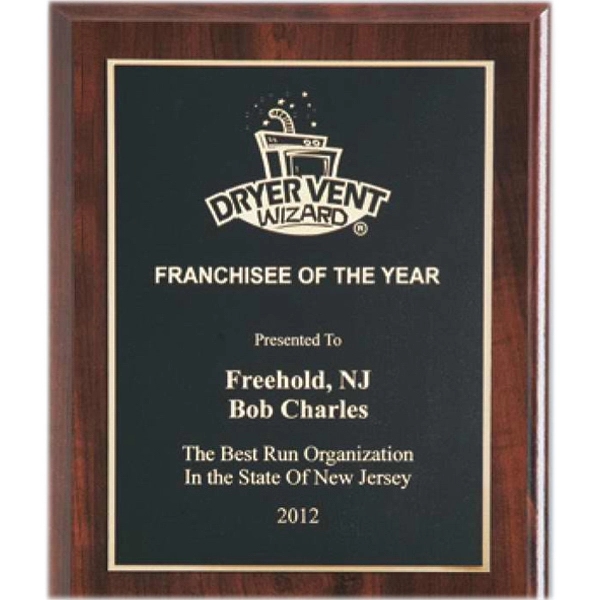 10.5 x 13" Cherry Finish Plaque w/ Double Engraved Plate 5