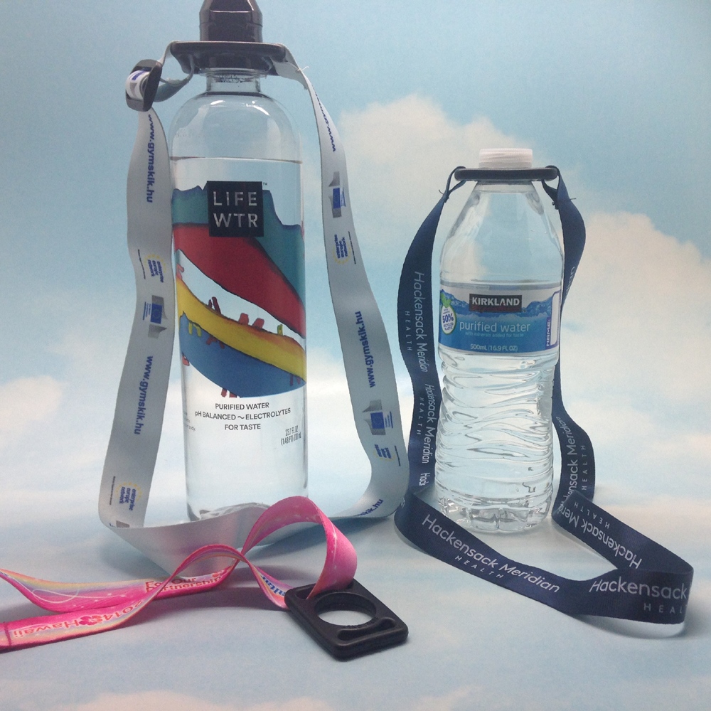 Water Bottle Holder Lanyard - Nylon (Rubber Bottle Holder) 1