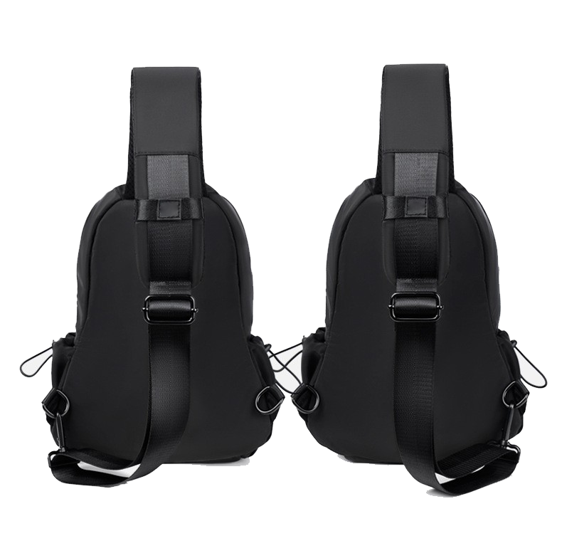 Nylon Small Black Sling Crossbody Bag With USB Charging Port 6