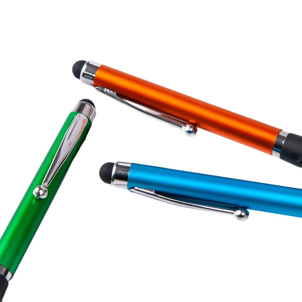 Plastic Ballpoint Pen W/ Stylus 8
