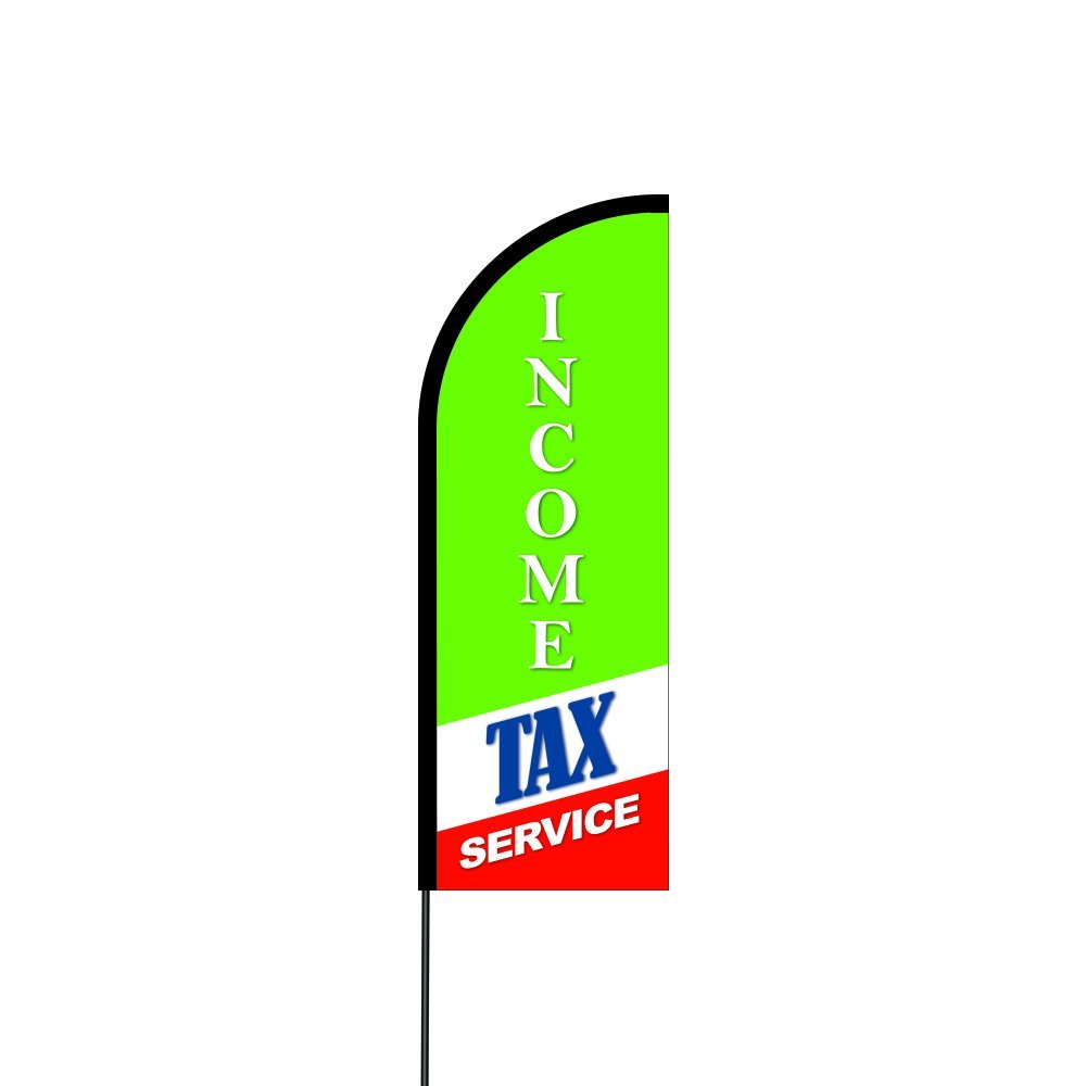 Income Tax Service 2 Flag Kit Hardware 14' Feet Feather Flag Sign Outdoor Banner 2
