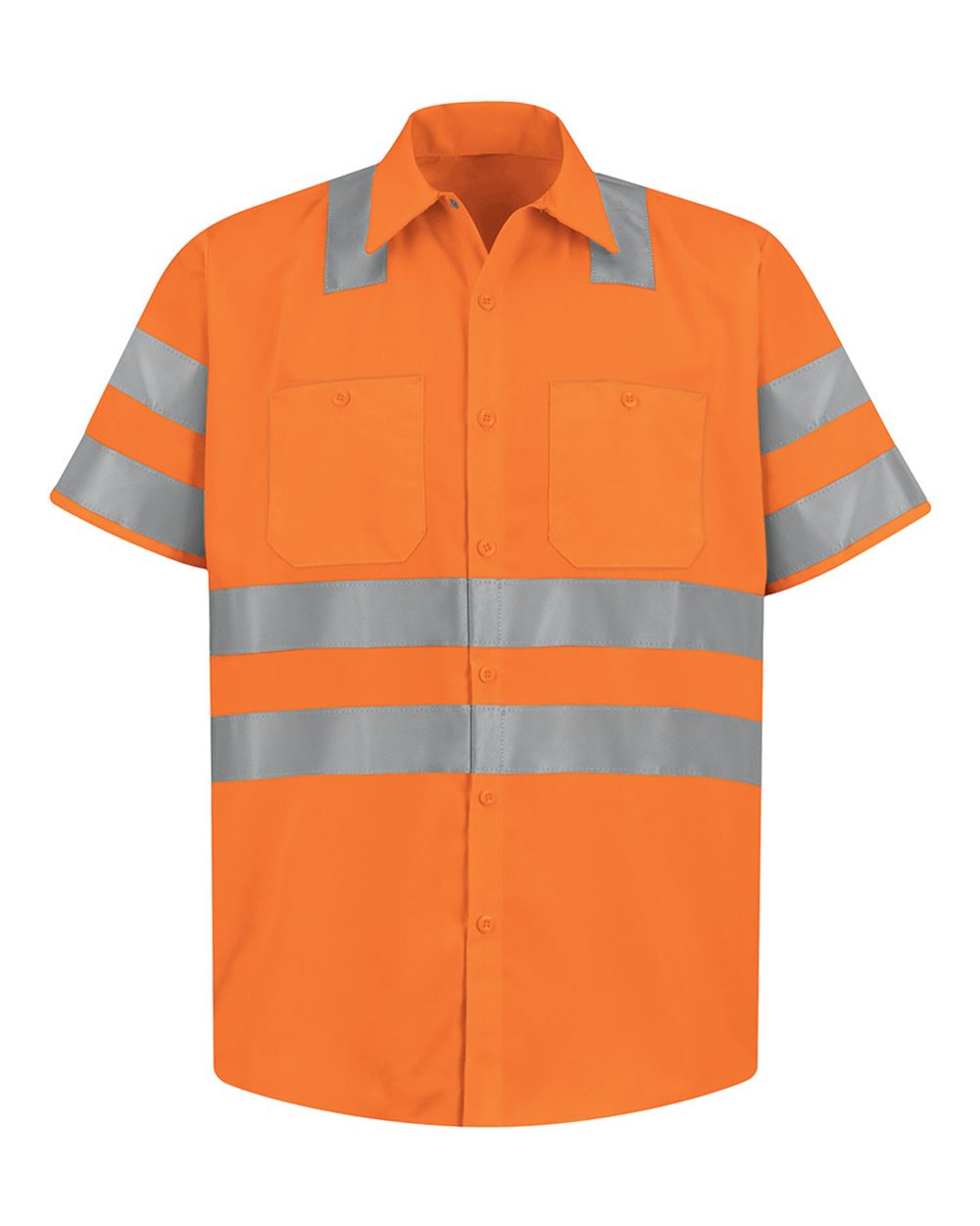 Men's Tall High Visibility Safety Short Sleeve Work Shirt - SS24HVT 10