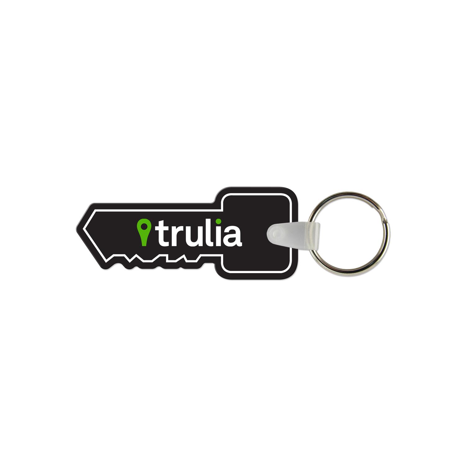 Key Shaped USA Made Vinyl Keychain 1