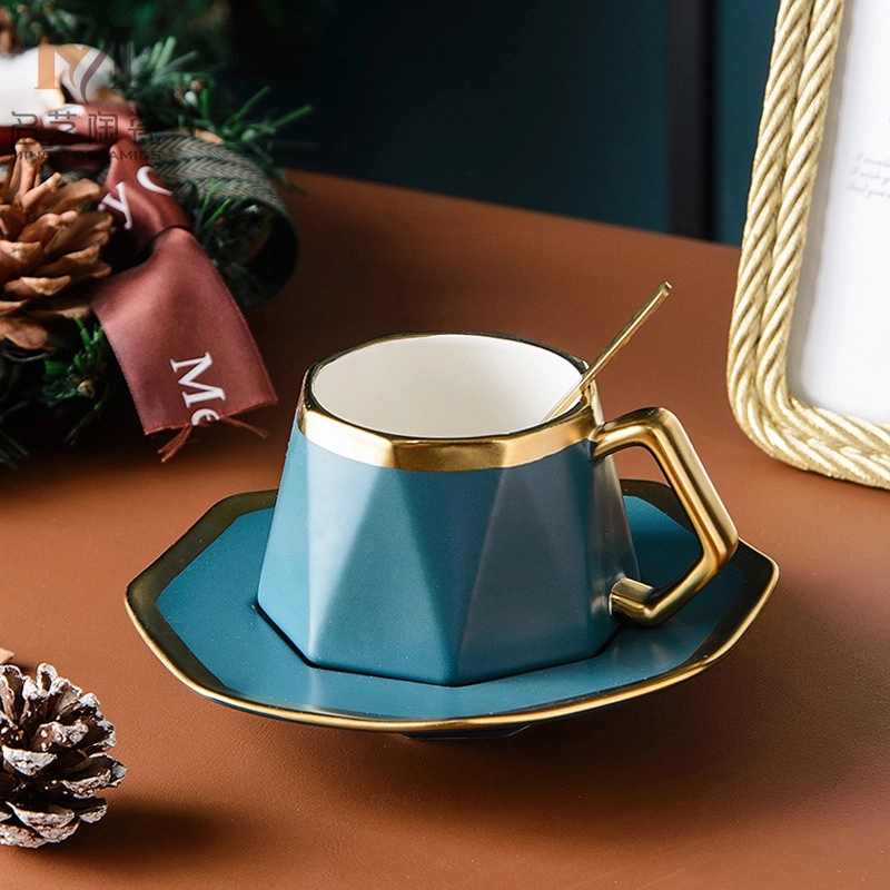 Custom 8 oz Ceramic Coffee Mug Saucer Set 5