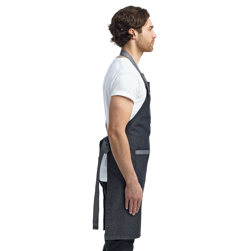Artisan Collection By Reprime Unisex Domain Contrast Denim Bib Apron 10