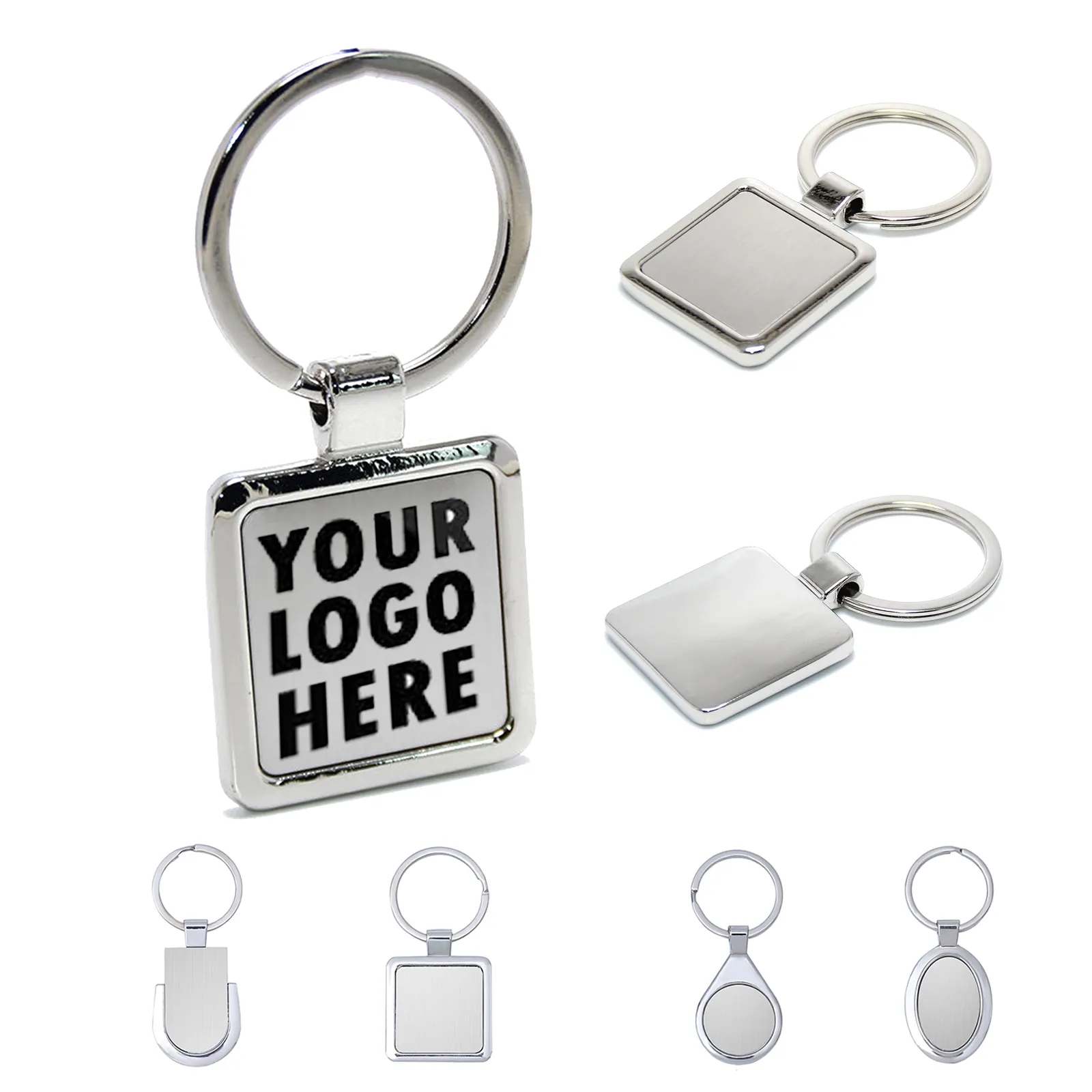 Square Shaped Metal Keychain 1