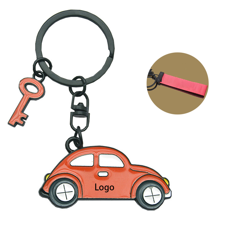Creative Car Shape Metal Key Chain with Wristband 2