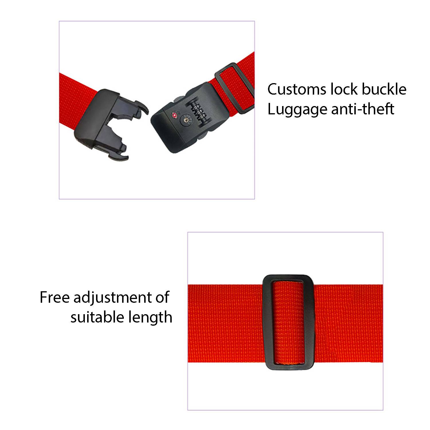 Adjustable Travel Luggage Strap w/ Combo Lock 8