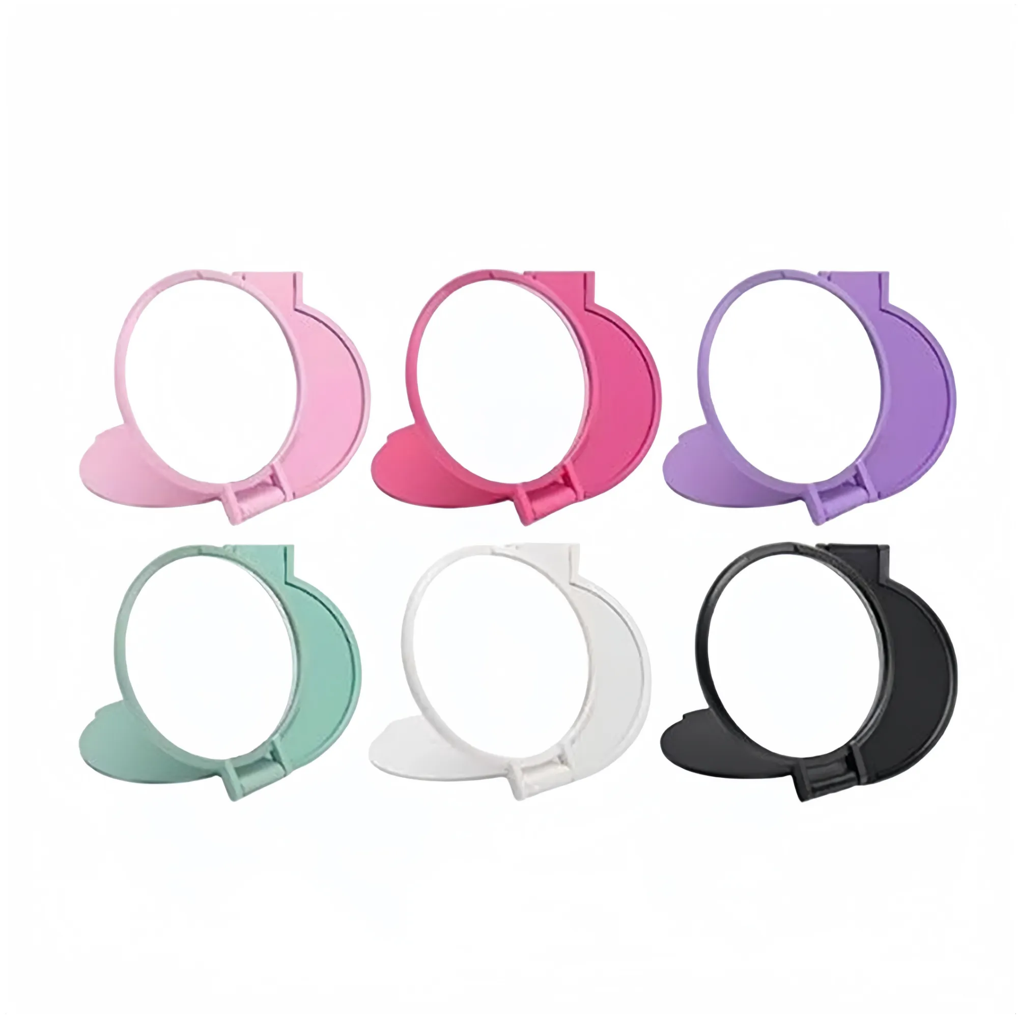 Promotional Plastic Foldable Round Flip Mini Makeup Mirror 4