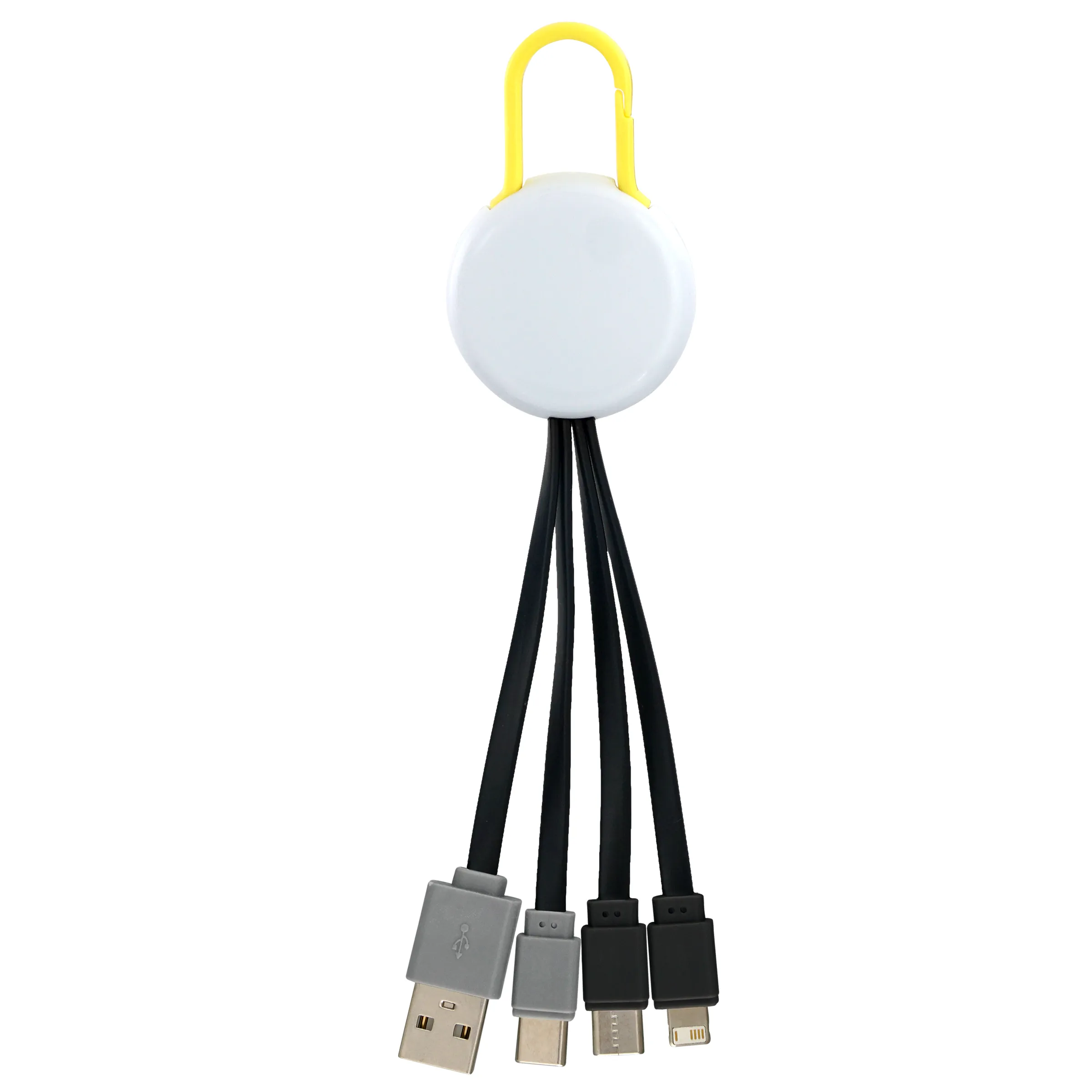 WHITE COLORFUL CLIP DUAL INPUT 3 IN 1 CHARGING CABLE 10