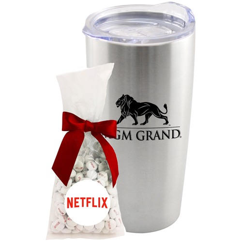 Tumbler with Imprinted Chocolate Buttons Mug Drop 1