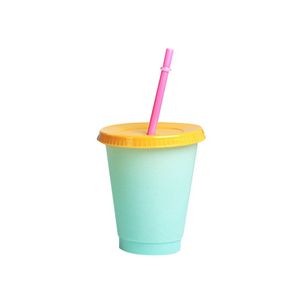 Handy 16oz Plastic Color Changing Cup With Straw 1