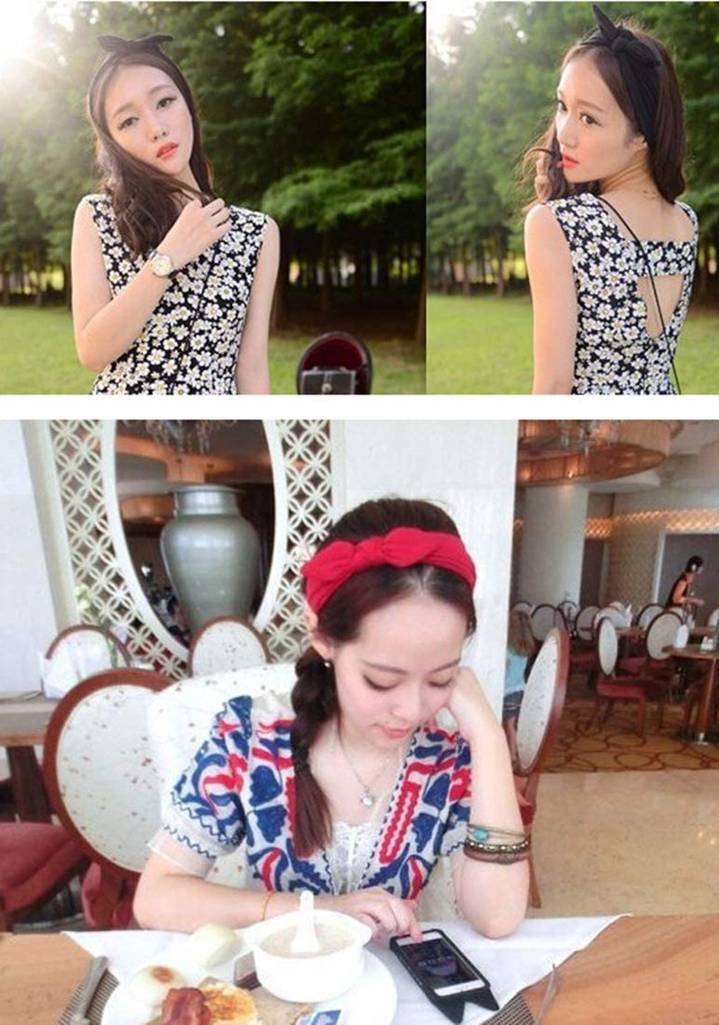 Head-wraps Hair Band Knotted Headband Rabbit Ears 7