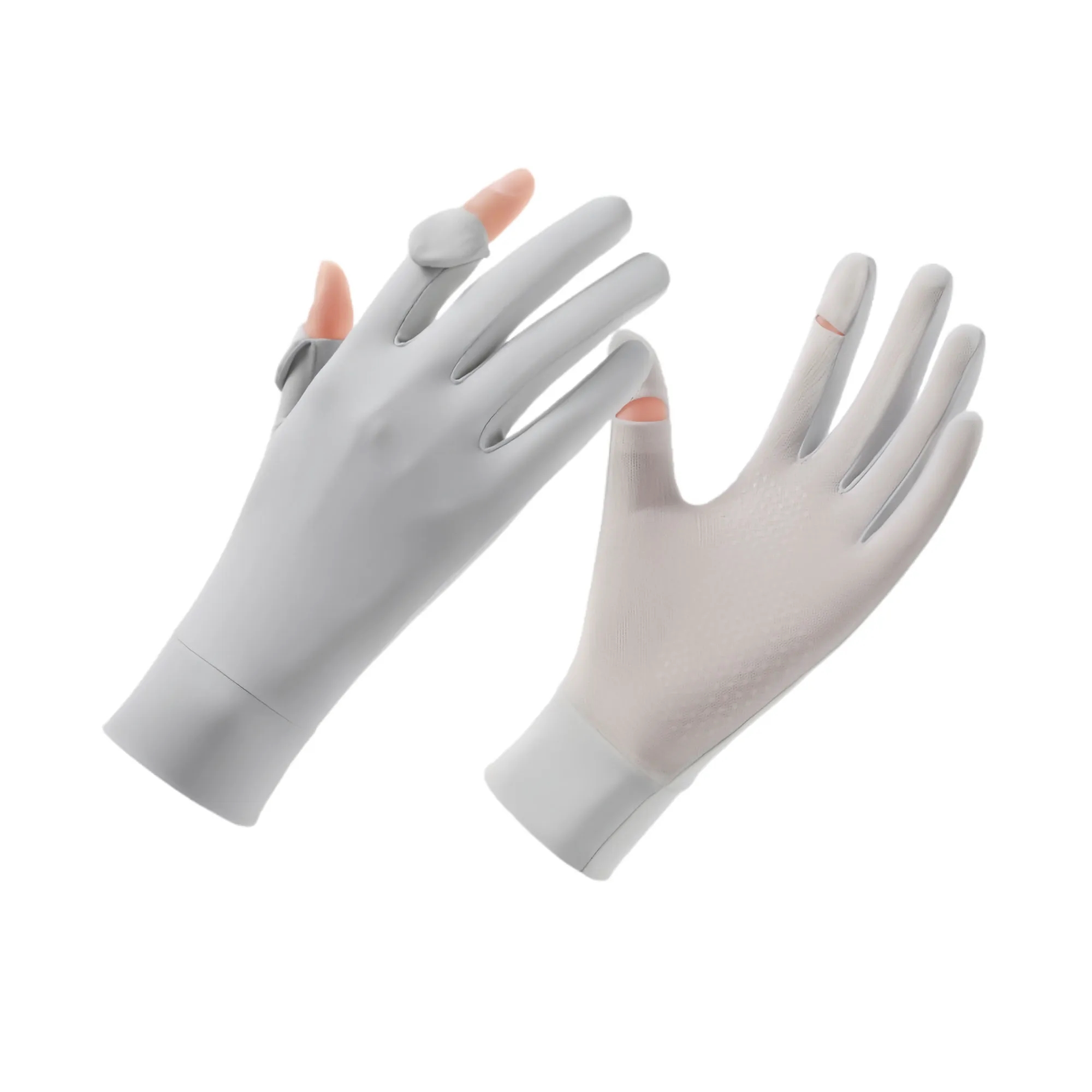 Cooling UPF50 Fingerless Ice Silk Gloves For Outdoor Driving 4