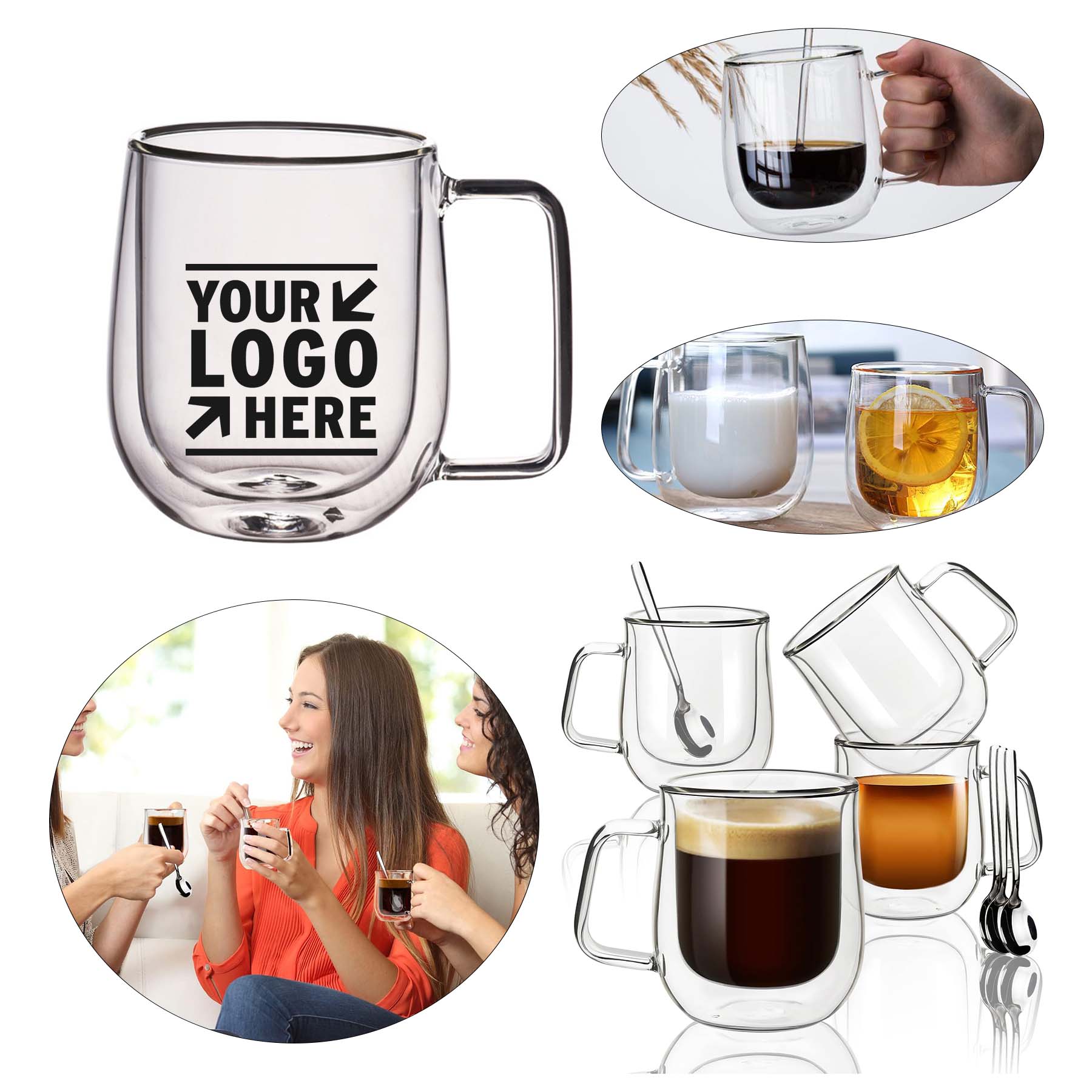 5 OZ Espresso Latte Cup Double Walled Lead-free Borosilicate Glass Coffee Mug 2