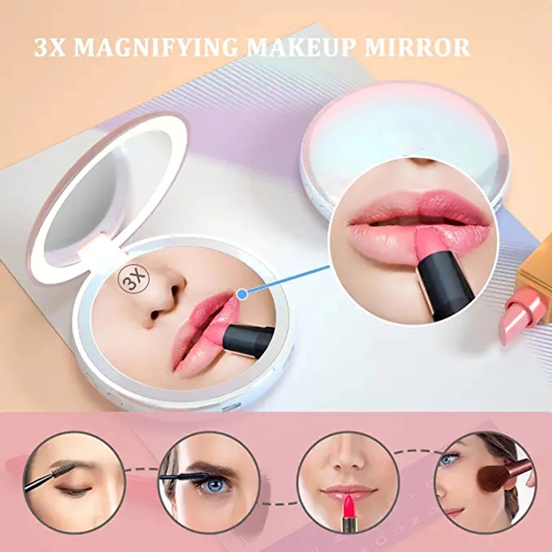 4 In 1 Power Bank Makeup Mirror With Lights 8