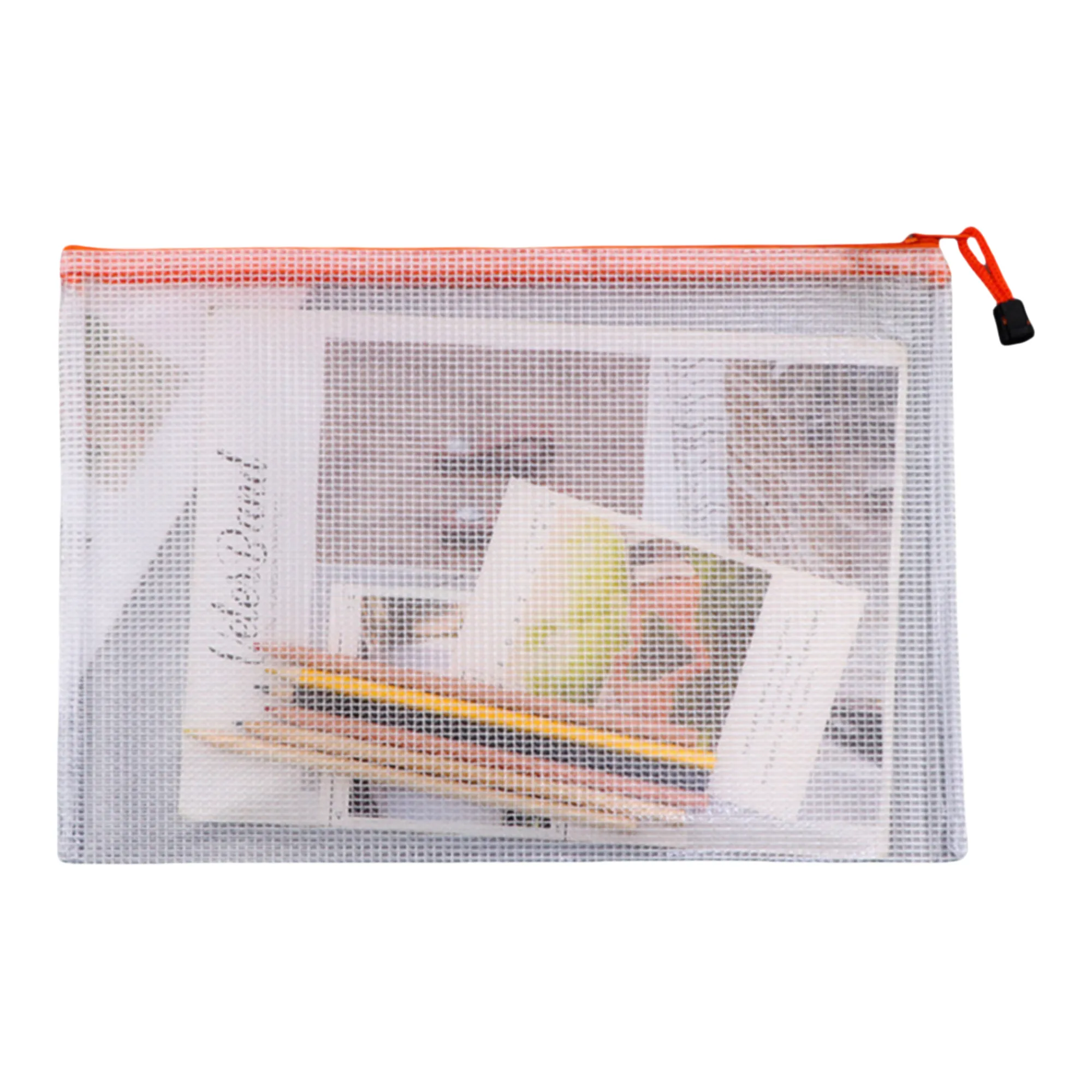 A4 Transparent Mesh Zipper Document Bag 7