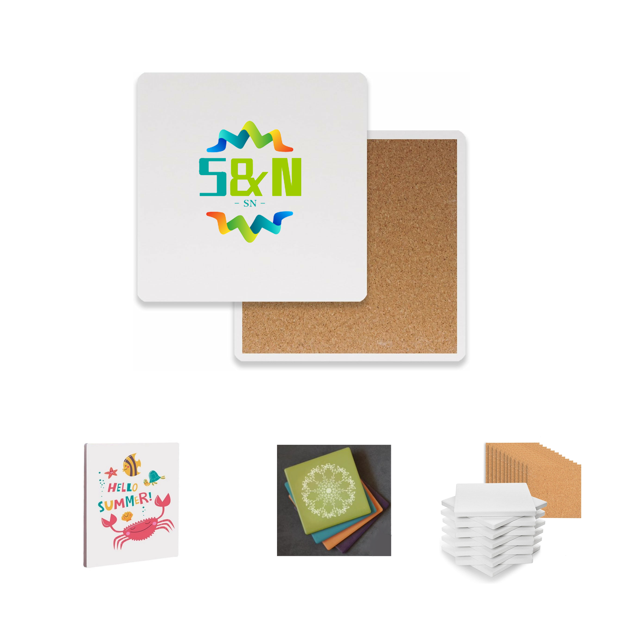 Full-color Square Ceramic Cup Coasters 1