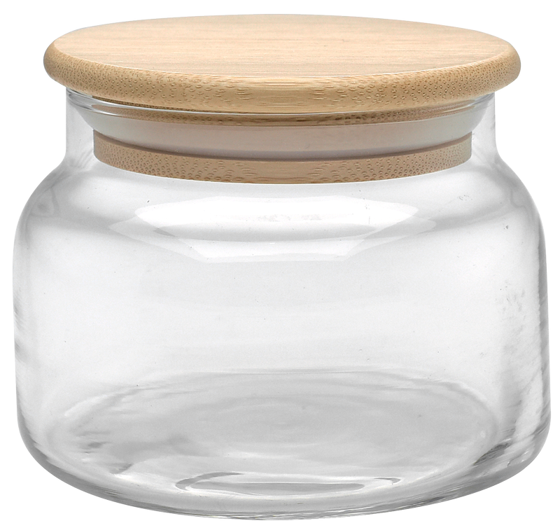 8 oz. Etched Apothecary Jar with Bamboo Lid 2