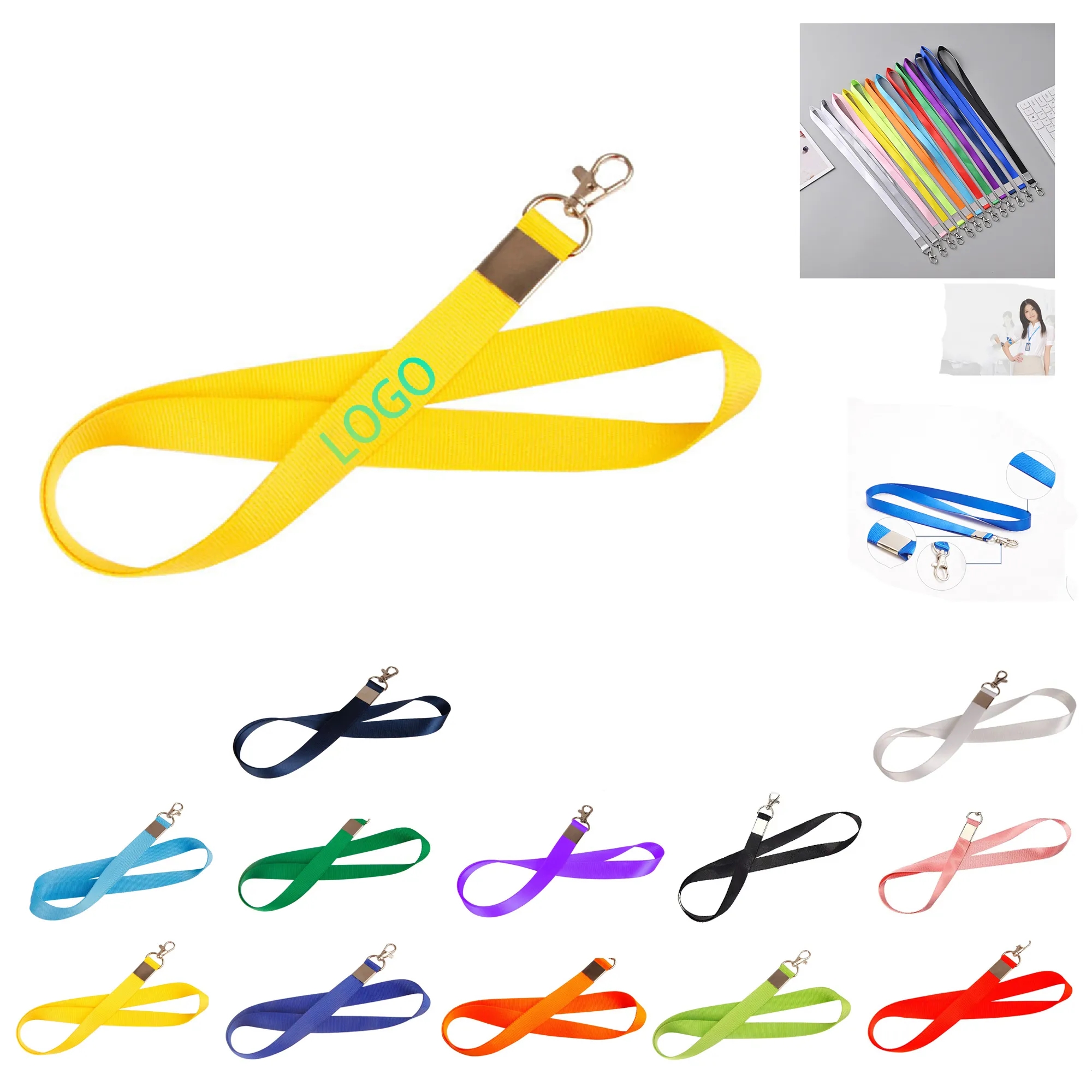 Polyester Colored Webbing ID Badge Lanyard 4
