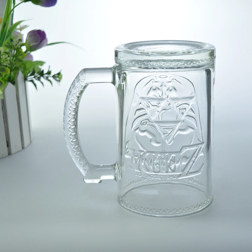 Custom 23 oz Embossed Beer Glass Mugs With Handle 4