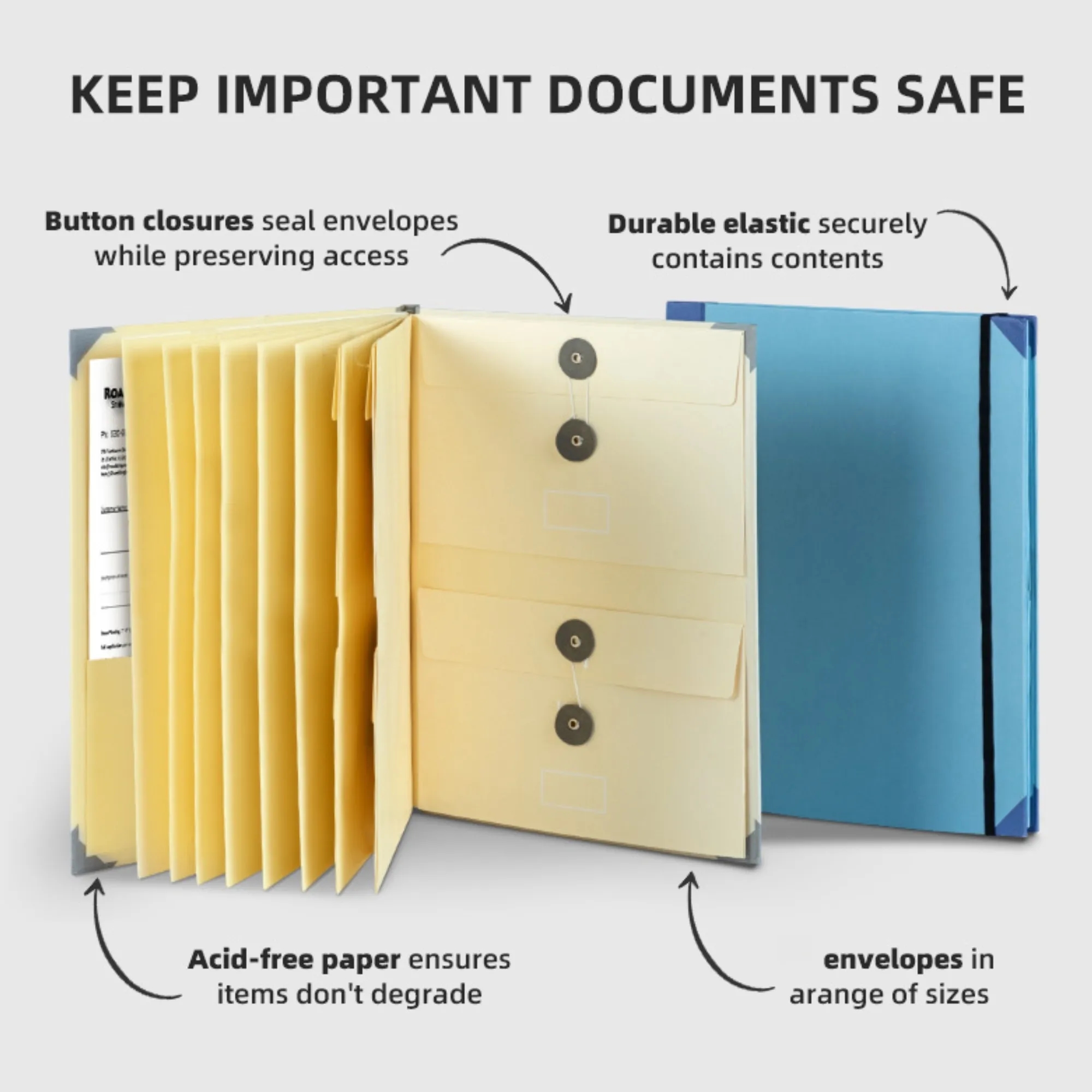 Multi - Pocket File Folder Acid - Free Office Organization 2