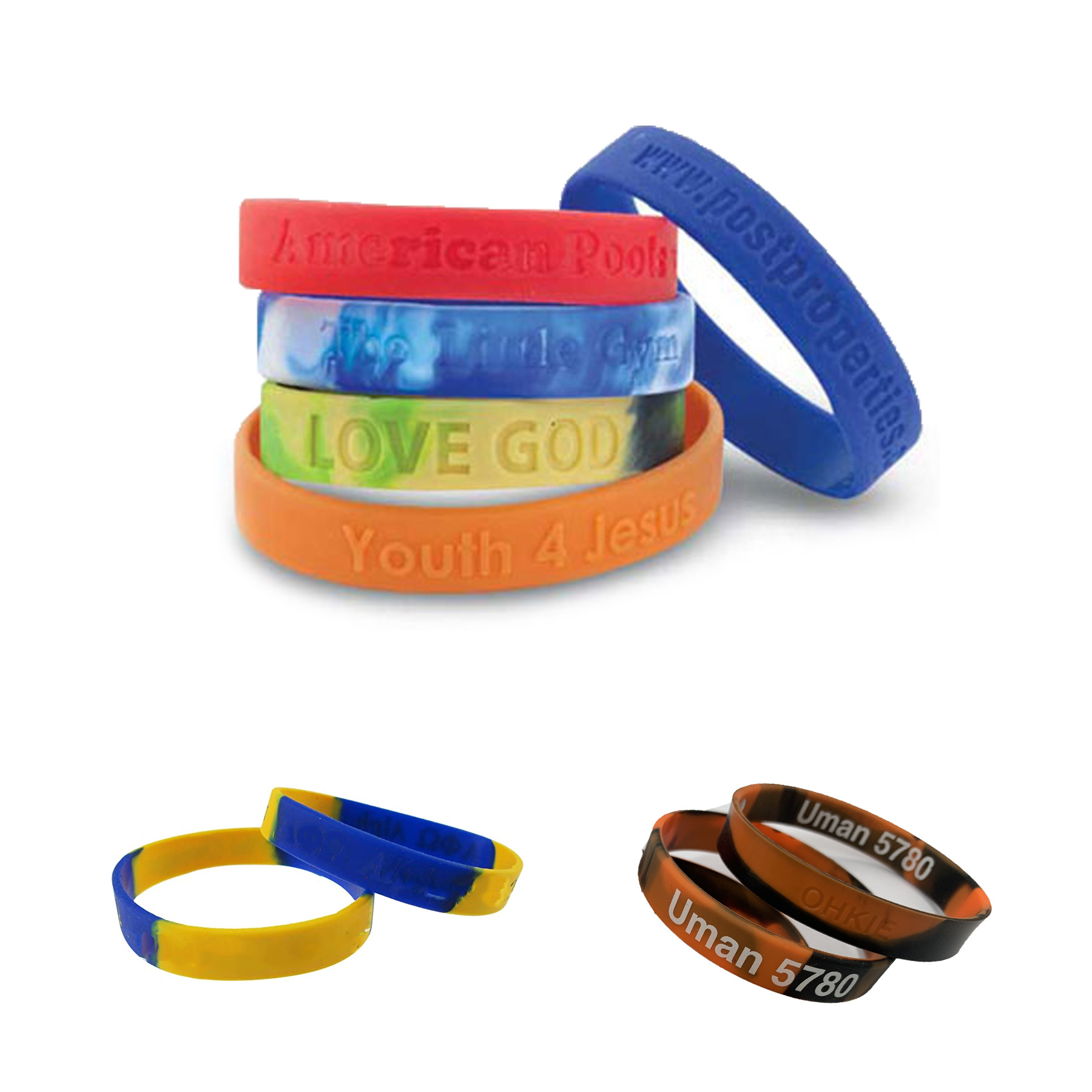 1/2 Inch 100% Silicon 2-color Mixed Color Bracelet 2